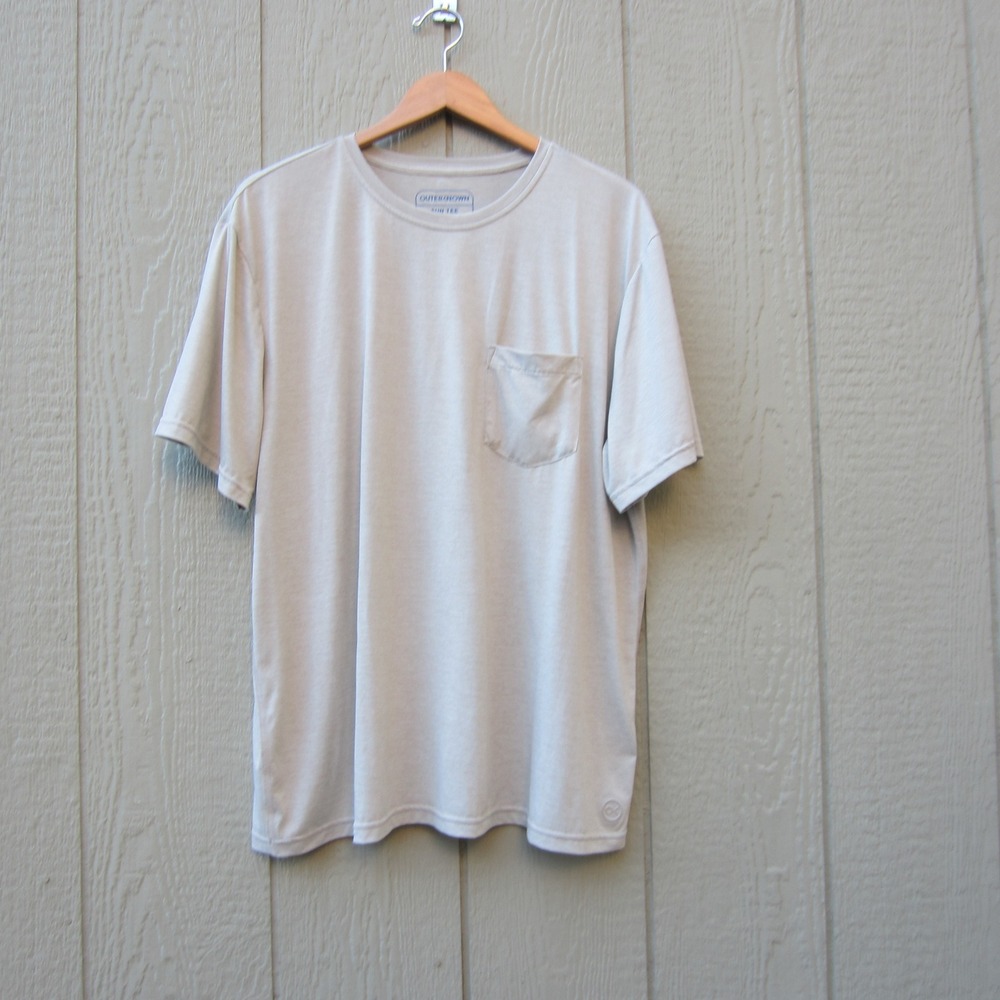 Outerknown Sun T-shirt Mens XL Light Beige UPF‎ 50+ Lightweight Outdoor hiking